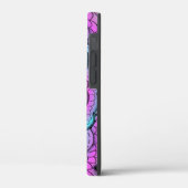 Blauer und Lila Blume Doodle Case-Mate iPhone Hülle (Rückseite / Links)