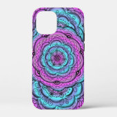 Blauer und Lila Blume Doodle Case-Mate iPhone Hülle (Rückseite)