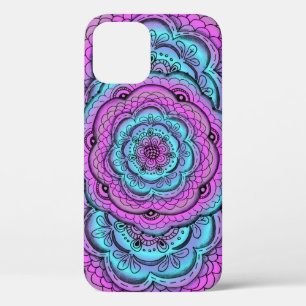 Blauer und Lila Blume Doodle Case-Mate iPhone Hülle