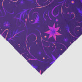 Blauer und Lila Blumen und Weinberge Weihnachten Seidenpapier (Ausschnitt)