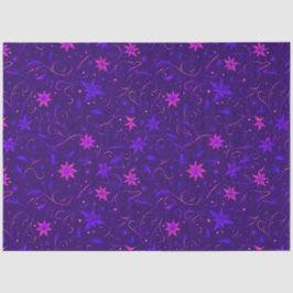 Blauer und Lila Blumen und Weinberge Weihnachten Seidenpapier