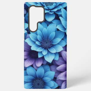 Blauer und Lila Blumenentwurf Details Samsung Galaxy Hülle