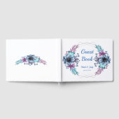 Blauer und Lila Blumenkohl Gästebuch (Voll)