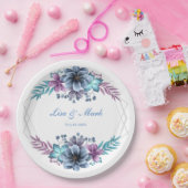 Blauer und Lila Blumenkohl Pappteller (Party)