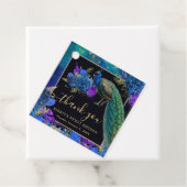 Blauer und Lila Blumenpfau 16 . Geburtstag Geschenkanhänger (Beispiel)