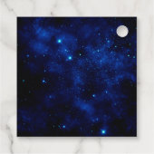 Blauer und Lila Blumenpfau 16 . Geburtstag Geschenkanhänger (Rückseite)