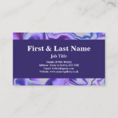 Blauer und Lila Eleganter Marmor Abstrakt Visitenkarte (Rückseite)