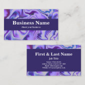 Blauer und Lila Eleganter Marmor Abstrakt Visitenkarte (Vorne/Hinten)