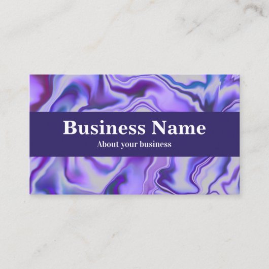 Blauer und Lila Eleganter Marmor Abstrakt Visitenkarte (Vorderseite)
