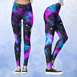 Blauer und Lila Galaxie Neon Yoga Leggings<br><div class="desc">Ein phantastisches Paar Leggings oder Yoga Hosen mit meinem wunderschönen blauen und lila Galaxiedesign! Die perfekten Strumpfhosen,  um in Yoga zu trainieren oder Yoga zu machen,  und eine großartige Geschenkidee für jemanden,  der das Weltall mag,  die Milchstraßengalaxie,  die Sterne und niedliche Kleidung.</div>