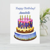 Blauer und Lila Geburtstagskorb (Stehend Vorderseite)