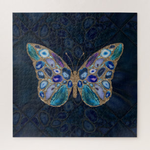 Blauer und Lila Geodes Butterfly Puzzle