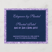 Blauer und Lila Glitzer Texturdruck Flyer (Hinten)