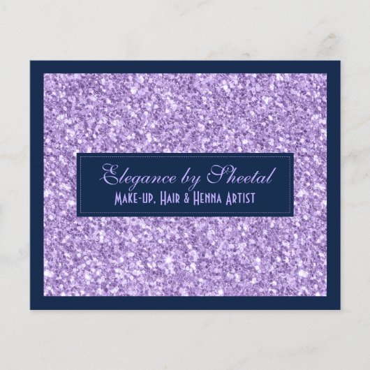 Blauer und Lila Glitzer Texturdruck Flyer (Vorne)