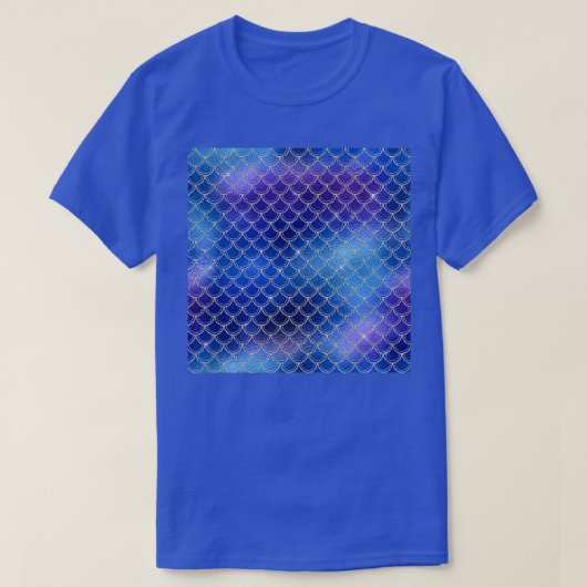 Blauer und Lila Iridescent Silver Mermaid Dragon S T-Shirt (Design vorne)