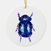 Blauer und Lila Käfer Keramik Ornament (Vorne)