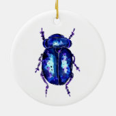 Blauer und Lila Käfer Keramik Ornament (Hinten)