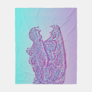 Blauer und Lila Krokodil Fleecedecke