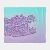 Blauer und Lila Krokodil Fleecedecke (Vorderseite (Horizontal))