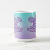 Blauer und Lila Krokodil Kaffeetasse (Mittel)