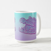 Blauer und Lila Krokodil Kaffeetasse (VorderseiteRechts)