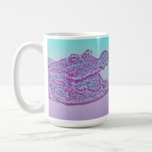 Blauer und Lila Krokodil Kaffeetasse (Links)