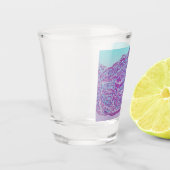 Blauer und Lila Krokodil Schnapsglas (Links)