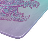Blauer und Lila Krokodil Schneidebrett (Ecke)