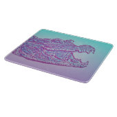 Blauer und Lila Krokodil Schneidebrett (Ecke)