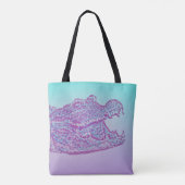 Blauer und Lila Krokodil Tasche (Rückseite)