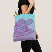 Blauer und Lila Krokodil Tasche (Von Nahem)