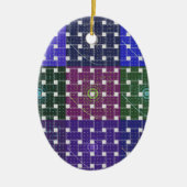 Blauer und Lila Kunstdruck Keramikornament (Vorne)