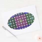 Blauer und Lila Kunstdruck Ovaler Aufkleber (Umschlag)