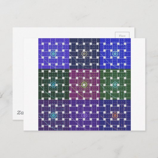 Blauer und Lila Kunstdruck Postkarte (Vorne/Hinten)