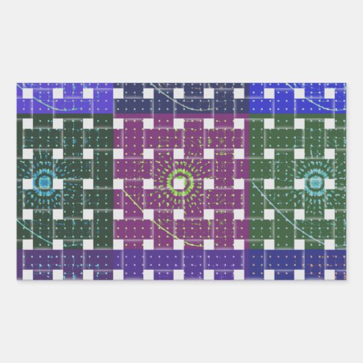 Blauer und Lila Kunstdruck Rechteckiger Aufkleber (Vorderseite)