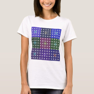 Blauer und Lila Kunstdruck T-Shirt