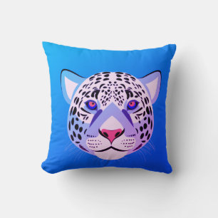 Blauer und Lila Leopard Kopfschmerz Kissen