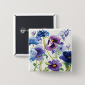 Blauer und lila Mischgarten Button (Vorne & Hinten)