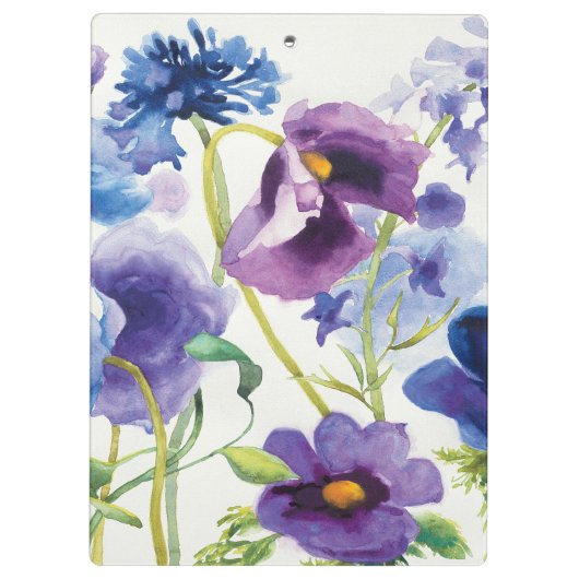 Blauer und lila Mischgarten Klemmbrett (Rückseite)