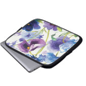 Blauer und lila Mischgarten Laptopschutzhülle (Vorne Knopf)