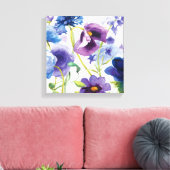 Blauer und Lila Mischgarten Leinwanddruck (Insitu (Wohnzimmer))