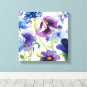 Blauer und Lila Mischgarten Leinwanddruck (Insitu (Holzboden))