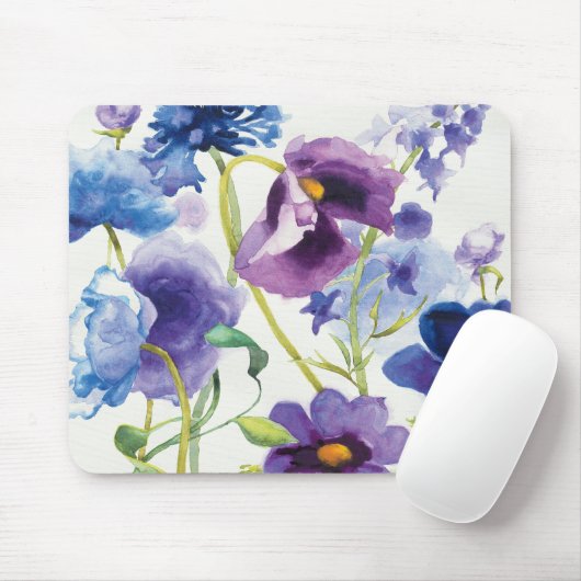 Blauer und lila Mischgarten Mousepad (Mit Mouse)