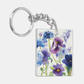 Blauer und lila Mischgarten Schlüsselanhänger (Vorderseite links)