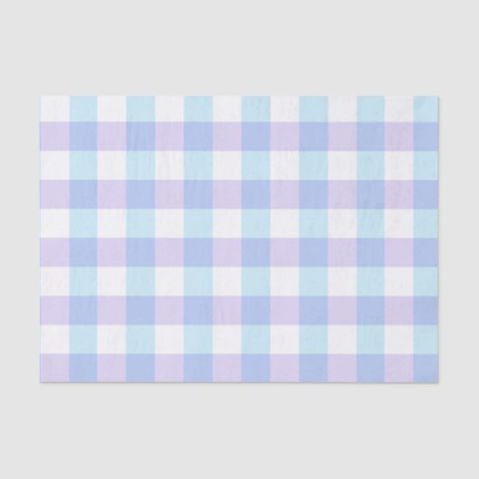 Blauer und lila Pastellgingham Seidenpapier (Vorderseite)