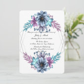 Blauer und Lila Probe Einladung (Stehend Vorderseite)