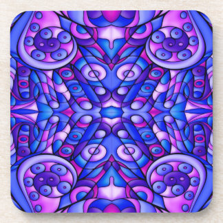 Blauer und lila psychedelischer Wirbel Getränkeuntersetzer