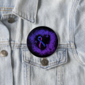 Blauer und Lila Ribbon Grunge Herz Button (Beispiel)