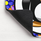 Blauer und Lila Ribbon-Pinguin Mousepad (Ecke)
