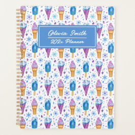 Blauer und Lila Schnee und Eiscreme Planer